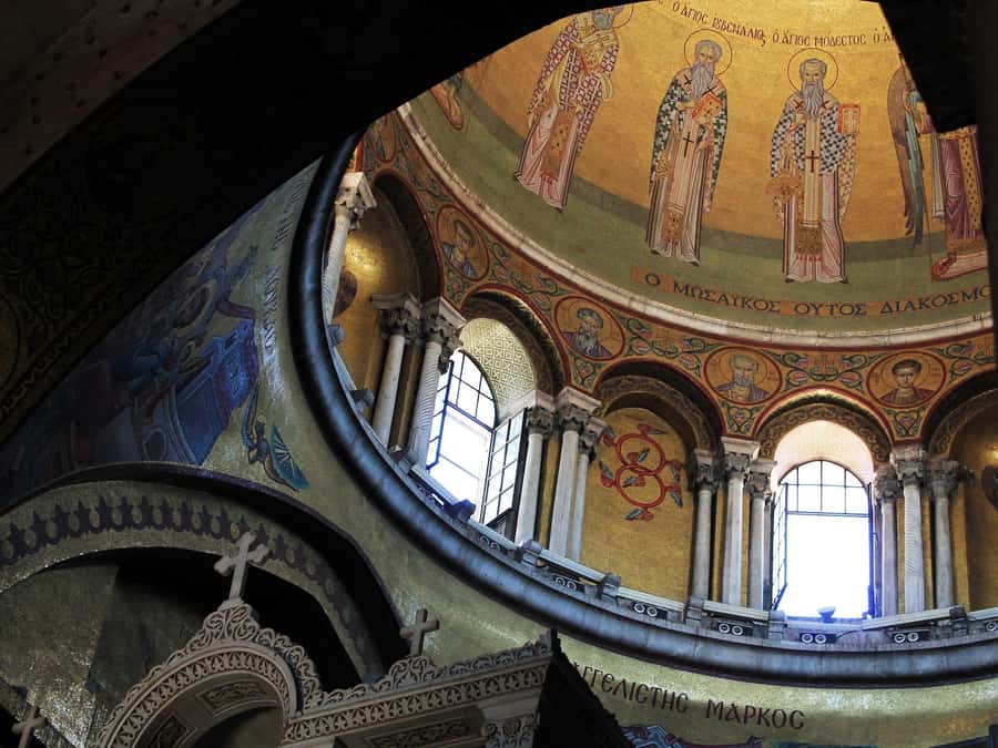 Christian Jerusalem in Russian - Gethsemane, where the night before the crucifixion is remembered