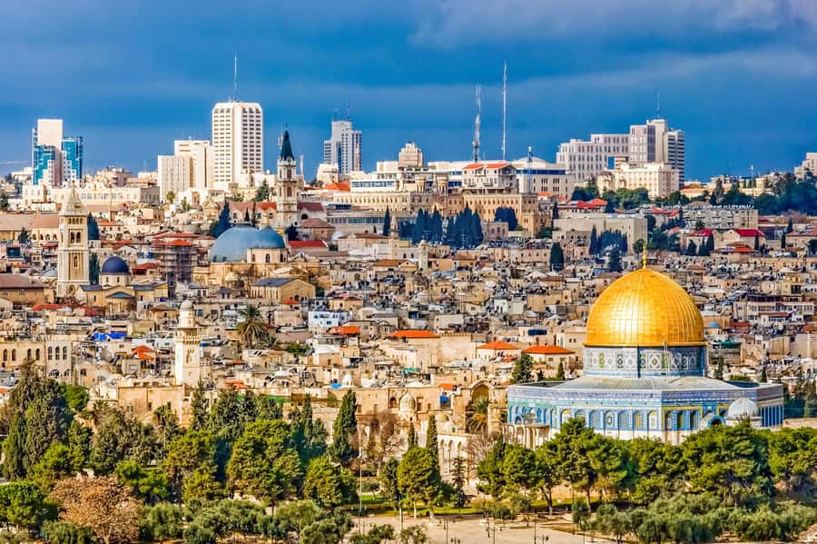 The Old City of Jerusalem seen from the Mount of Olives