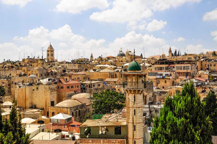 From Tel Aviv: Jerusalem Old & New City Bus Tour - Entering the Old City through its religious quarters